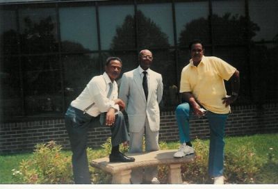Oliver (Wimpy) Baugham, George (Connie) Baugham, Morris (Bump) Baugham
Oliver, George and Morris are the sons of Mariah F. (Rah) Harvey Baugham.
