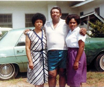 Juanita Melton Coleman - James (Pete) Melton - Carolyn Melton Mainor
Taken at the 1981 Baugham Family Reunion in Swansboro, NC.
Juanita, James and Carolyn are the children of Beulah Baugham Melton and the grandchildren of Mariah F. (Rah) Harvey Baugham.
