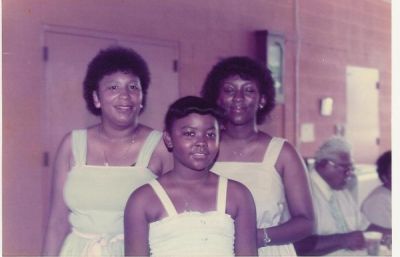 Hessalee Deloatch Ward - Moni Leticia Ward - Denean Angnette (Poochie) Ward
Taken at W. S. Creecy School Aug 1984.
Hessalee is the wife of Junious Ward, Jr., the daughter-in-law of Hattie Mae Baugham Ward, the granddaughter-in-law of Mariah F. (Rah) Harvey Baugham.
Moni and Denean are the daughters of Junious Ward, Jr., the granddaughters of Hattie Mae Baugham Ward, and the great granddaughters of Mariah F. (Rah) Harvey Baugham.
