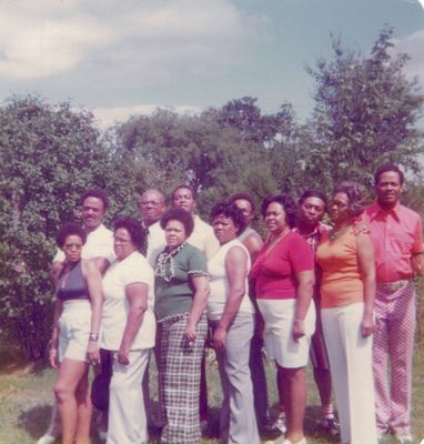 1974 Baugham Siblings
Taken at the home of Gaston and Geraldine Tann in Rich Square, NC in 1974
Flora, Wendell, Beulah, George, Ludaine, Morris, Evelyn, Pernell, Geraldine, Harvey, Clara and William are the Children of Mariah Frances (Rah) Harvey Baugham.

