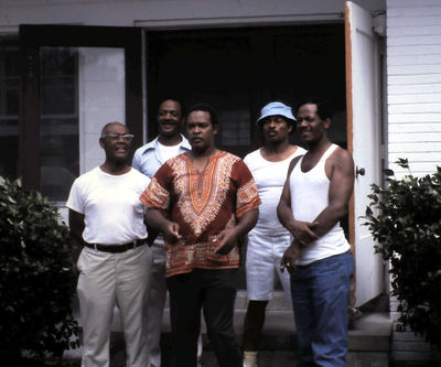 1979 Baugham Boys
George, Wendell, Morris, Harvey, William
Taken at the S. B. Simmons FFA Camp in Swansboro, NC.
The Sons of Mariah Frances (Rah) Harvey Baugham.
Keywords: 1979 Baugham Boys
