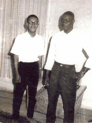Constan Deleon Majett & Ernest Edward Ward
Taken in 1967 in Poughkeepsie, NY
Constan "Cont" - grandson of Tempie Harvey Majett 
Ernest "Skin" - grandson of Mariah Frances (Rah) Harvey Baugham
Keywords: Constan Majett Earnest Ward