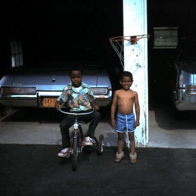 Dwayne Ward and Tyrone Lee Ward
Taken June 1975 in Poughkeepsie, NY
Dwayne is the Son of Abner Lowell Ward, the Grandson of Hattie Mae Baugham Ward and the Great Grandson of Mariah F. Harvey Baugham.
Tyrone is the Son of William (Joe, Wee Dee) Ward, the Grandson of Hattie Mae Baugham Ward and the Great Grandson of Mariah F. Harvey Baugham. 
