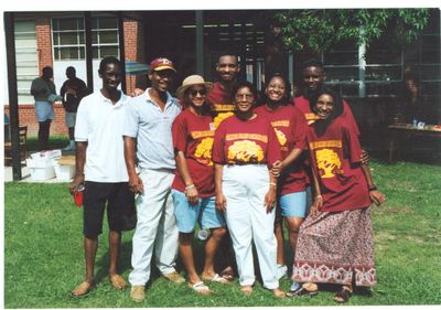 Florence Jenkins Ward & Family
From left to right; Tony, Luke McCoy Jr., Gwendolyn, Carl, Florence, Jacquelyn, Jonathan, & Paula.
Taken in 2000 at the Conwell Family Reunion at W.S. Creecy School in Rich Square, NC
Florence is the widow of Luke McCoy (Baby doll) Ward Sr.
Tony, Luke Gwendolyn, Carl Jacquelyn, Jonathan and Paula are the Sons and Daughters of Luke McCoy (Baby doll) Ward Sr. and the Grandsons and Granddaughters of Effie Virginia (Sadie) Harvey Ward and the Great Grandsons and Great Granddaughters of Wm. Daniel Harvey Sr.
Keywords: McCoy Ward Florence