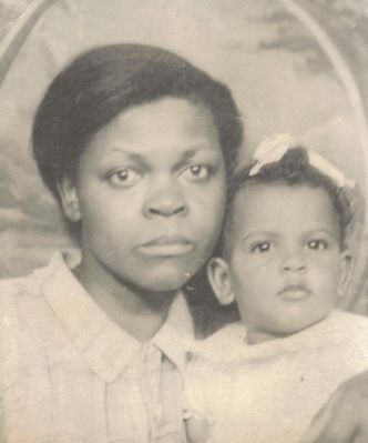 Hattie Mae Ward & Granddaughter Alethia Gail Cherry
Taken @ 1958 in Rich Square, NC
Hattie Mae is the Daughter of Mariah Frances (Rah) Harvey Baugham.
Alethia Gail is the Daughter of Clovrine Ward Cherry, the Granddaughter of Hattie Mae Baugham Ward and the Great Granddaughter of Mariah Frances (Rah) Harvey Baugham
Keywords: Hattie Mae Ward Alethia Gail Cherry