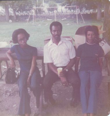 Inita Baugham Johnson with husband Howard Jonson and mother Arneta Holloway Baugham
Taken 1973 in Poughkeepsie, NY at the Baugham Family Reunion
Inita is the Daughter of George "Connie" Baugham and the Granddaughter of Mariah Frances (Rah) Harvey Baugham.
Arneta is the wife of George "Connie" Baugham and the Daughter-in-law of Mariah Frances (Rah) Harvey Baugham
Keywords: Inita Baugham Johnson Howard Arneta Holloway