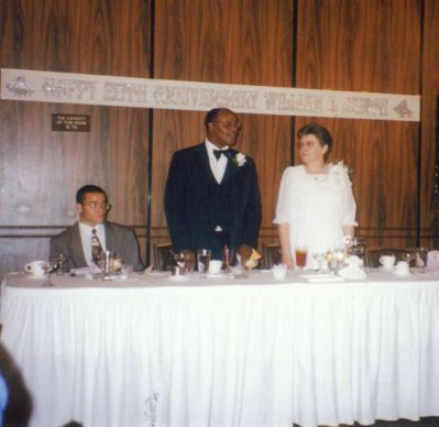Junious Robert (Jay) Ward, Wm. (Joe, Wee Dee) Ward and Judith Ann Nichols Ward
Taken July 9, 1994 at their 25th Wedding Anniversary at the Officers Club, Fort Mead, MD
Jay is the Son of William (Joe, Wee Dee) Ward, the Grandson of Hattie Mae Baugham Ward and the Great Grandson of Mariah F. Harvey Baugham. 
Joe is the Son of Hattie Mae Baugham Ward and the Grandson of Mariah F. Harvey Baugham.
Judith is the Wife of William (Joe, Wee Dee) Ward, the Daughter-in-law of Hattie Mae Baugham Ward and the Granddaughter-in-law of Mariah F. Harvey Baugham
