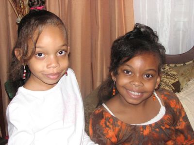 Jayla Wilson and Andrea Wilson
Taken 2009
Jayla and Andrea are the Daughters of Timothy James Wilson, the Granddaughters of Lula Arletha Richardson Wilson, the Great Granddaughters of Cora Willia (Co-willie) Harvey Richardson and the Great Great Granddaughters of Herman Slade Harvey.
