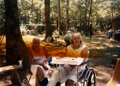 Gladys Odom Harvey & Gloria Nelda Harvey Elliott Robinson
Taken August 1997 at a cookout for Nelda's birthday, at Toni and Shelia's house (the old Rupert (Bill) Tann & Hattie Sexton Tann Home) on Bryantown Rd. in Rich Square, NC
Gladys is the wife of Joseph Thornton (JT) Harvey and the Daughter-in-law of Lloyd Russell Harvey
Gloria is the Daughter of Lloyd Russell Harvey
Keywords: Gladys Nelda