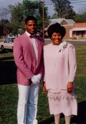 Rodney Aaron Sexton and his mother Phyllis Marie Balance Sexton
Taken 4-22-1989 in front of Willow Oak AME Church in Rich Square, NC
Rodney is the Son of Robert Earl Sexton Jr., the Grandson of Mable O. (Mabe) Harvey Sexton and the Great Grandson of Wm. Daniel Harvey Sr.
Phyllis is the Wife of Robert Earl Sexton Jr., the Daughter-in-law of Mable O. (Maybe) Harvey Sexton and the Granddaughter-in-law of Wm. Daniel Harvey Sr..
