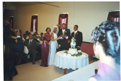 Bridesmaid, Tammy Whitaker, Rodney Sexton & Corey Sexton
Taken at Rodney & Tammy's wedding in 2000 in Whitaker, NC.
Rodney and his brother Corey are the Sons of Robert Earl Sexton Jr., the Grandsons of Mable Ozella (Mabe) Harvey Sexton and the Great Grandsons of Wm. Daniel Harvey Sr.
Keywords: Rodney Sexton Tammy Whitaker Cory