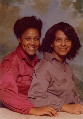 Tena & Gail Cherry
Taken in early 1980s
Tena & Gail are the daughters of Clovrine Ward Cherry, the granddaughters of Hattie Mae Baugham Ward and the great granddaughters of Mariah Frances (Rah) Harvey Baugham
Keywords: Tina Gail Cherry