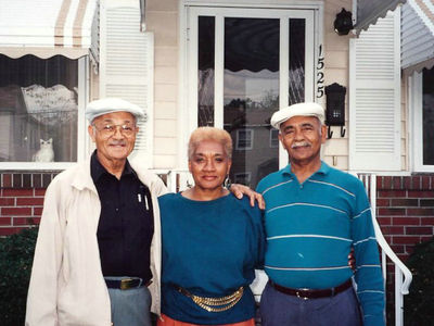 Theolphus Boyce -  Lois Harvey Jones - McKevus Boyce
Taken 1980 in Rich Square, NC
Theolphus is the son of Annie Harvey
Lois is the daughter of Wm. Henry Harvey (2) and the granddaughter of Annie Harvey
McKevus is the son of Annie Harvey
Keywords: Theolphus  Boyce Lois Jones McKevus