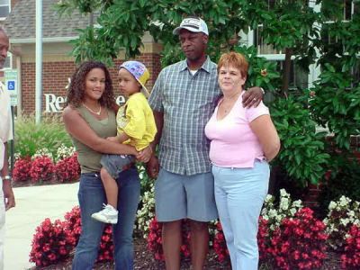 Kenneth (Bosco) Ward's Family
Taken in 2003 in Rocky Mount, NC at the Baugham Family Reunion.
Tiffany Ward - Daughter of Kenneth (Bosco) Ward, 
Isaiah Daubon - Son of Tiffany Ward, Grandson of Kenneth (Bosco) Ward
 Kenneth is the Son of Nelo Ward, the Grandson of Hattie Mae Baugham Ward and the G-Grandson of Mariah Harvey Baugham.
Cathy Ward - Wife of Kenneth (Bosco) Ward.
