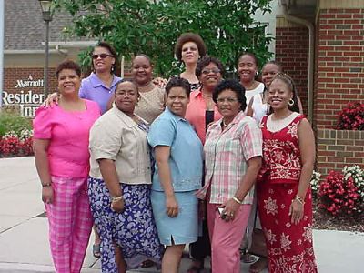 Grandchildren of Mariah Frances (Ra) Harvey Baugham
Taken at the 2003 Baugham Family Reunion in Rocky Mount, NC.
Front Row: Portia Tann Moore, Belinda Ward Jerry, Amelia Greta Rudisill, Carolyn Melton Mainor, Sonja Baugham Jackson.
Back Row: Glenda Evonne Odom, Perrette Baugham,Janice Odom, Fannie Melton Byrd, Cheryl Baugham Durant Lois (Tootie) Barnes.
Keywords: ,