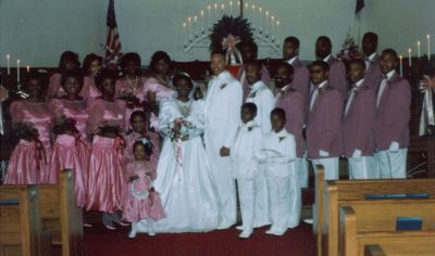 Denean Angnette Ward & Brian Keith Jeffries Wedding
Taken 4-22-1989 at Willow Oak AME Church in Rich Square, NC
Denean is the Daughter of Junious E. (June) Ward, the Granddaughter of Hattie Mae Baugham Ward and the Great Granddaughter of Mariah F. Harvey Baugham
